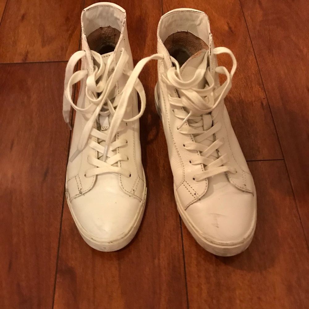Frye white leather